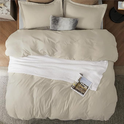 Bedsure Duvet Cover Full Size - Only Includes 1 Duvet Cover (80"x90"), Hotel Luxury Soft Double Brushed All Season Bedding for Kids & Adults, Zipper Closure, NO Comforter, Linen