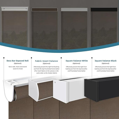 Motorized Blinds Compatible with Alexa,Google Asssitant,Homekit Over Thead,5% Openness Solar Shades for Window, Smart Shades with Remote, APP/Voice Control,Custom Size,Aventus Chocolate