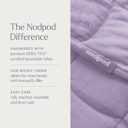 nodpod Body 6.5lb Patented Compact Weighted Blanket I Perfect for Relaxation, Sleeping & Travel l I Glass Bead Filled, Machine Washable (29" x 24") - Wisteria