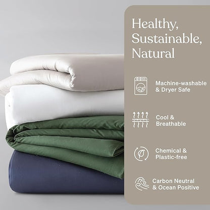 Baloo 100% Cotton Duvet Cover for Weighted Blanket (Pebble White - 42"x72" - Throw Size) | Cool, Soft & Durable