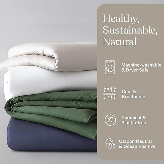 Baloo 100% Cotton Duvet Cover for Weighted Blanket (Pebble White - 42"x72" - Throw Size) | Cool, Soft & Durable
