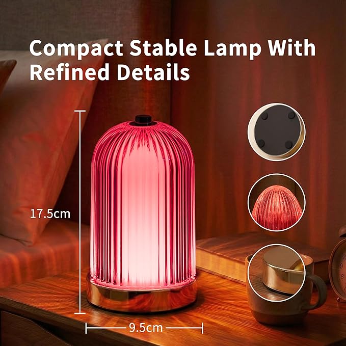 Red Light Therapy Sleep Lamp, Crystal Egg Design, 670nm Red Glow, 3 Color Modes, 9-Step Dimming, USB C Charging, Timer