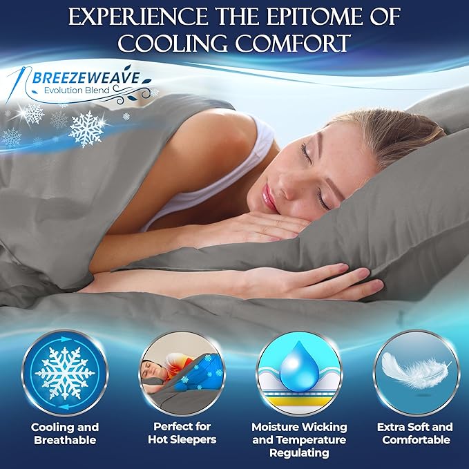 DECOLURE Cooling Sheets Full Set 4pcs - Luxurious & Ultra-Soft Full Size Cooling Sheets for Hot Sleepers - Comfortable Bamboo Viscose Microfiber Full Cooling Bed Sheets w/Deep Pockets (Cool Grey)