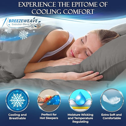 DECOLURE Cooling Sheets Full Set 4pcs - Luxurious & Ultra-Soft Full Size Cooling Sheets for Hot Sleepers - Comfortable Bamboo Viscose Microfiber Full Cooling Bed Sheets w/Deep Pockets (Cool Grey)