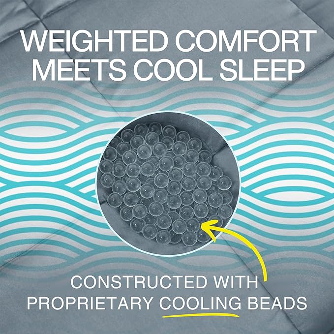 HomeSmart Cooling Weighted Blanket Queen Size 20 lbs, Designed with Hi-Tek Stay Cool Fabric On Both Sides of The Blanket, Machine Washable, Perfect for Couples