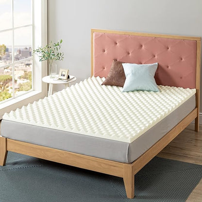 ZINUS 2 Inch Copper Cooling Memory Foam Mattress Topper with Airflow Design, Twin White