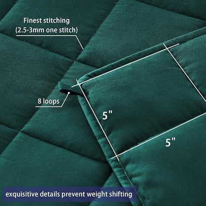 yescool Weighted Blanket for Adults (30 lbs, 88" x 104", Dark Green) Cooling Heavy Blanket for Sleeping Perfect for 290-310 lbs, King Size Breathable Blanket with Premium Glass Bead, Machine Washable