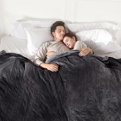 Electric Blanket King Size, Super Soft Cozy Upgraded Flannel Heated Blanket Dual Control with 5 Heating Levels & 10 Hours Auto Off, Fast Heating & Overheat Protection, 100" x 90", Dark Gray