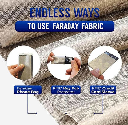 Signal Blocking Shielding Fabric Faraday Faraday Bags Military Grade Fabric Faraday Fabric Bag EMF Blocker for Home Radiation Protection EMF Fabric,gold-5m