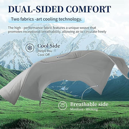 Rwlvpe Cooling Comforter Queen Size, Double-Sided Cooling Blanket for Hot Sleepers Night Sweats, Summer Comforter for Queen Size Q-Max>0.45 Ice Blanket Breathable Soft Lightweight Comforters, 90"x90"