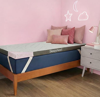 Sleepyhead Full XL 3 Inch Premium Super Mattress Topper – Gel & Copper Infused Memory Foam Bed Topper – Cooling, Soft Support + Comfort, Foam Made in USA, CertiPUR-US Certified (Full XL 3")