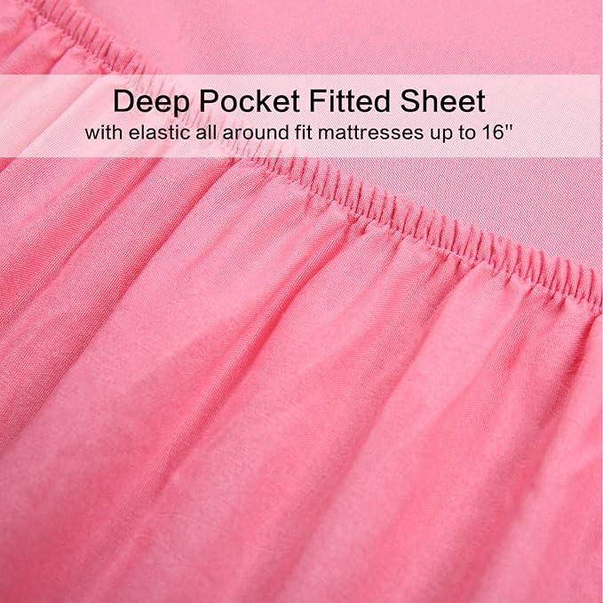 Best Season 3 Piece Bed Sheet Set (Twin,Peach Pink) 1 Flat Sheet,1 Fitted Sheet and 1 Pillow Cases,100% Brushed Microfiber 1800 Luxury Bedding,Deep Pockets,Extra Soft & Fade Resistant