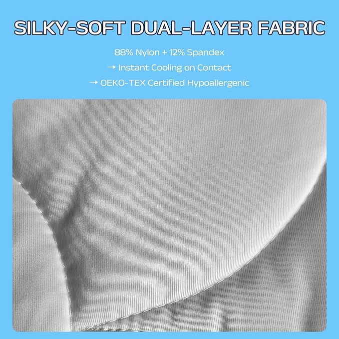 Cooling Comforter for Hot Sleepers - Lightweight Breathable Tencel Blend, Double Sided All-Season Comforter, Temperature Regulating & Machine Washable (Gray, Throw(70''L*60''W))