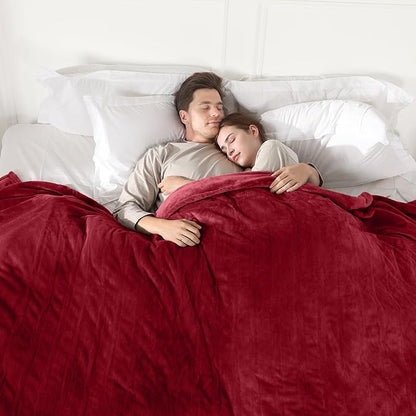 Heated Blanket Electric Blanket Queen Size, Super Soft Cozy Upgraded Flannel Fast Heating Blanket Dual Control with 5 Heating Levels & 10 Hours Auto Off, Machine Washable, 84" x 90", Burgundy