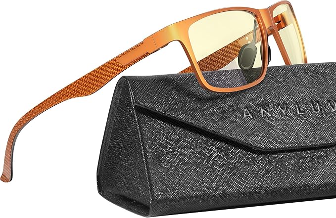 ANYLUV Blue Light Blocking Glasses Men Computer Gaming Glasses Lightweight Al-Mg Metal Anti Eyestrain Eye Protection