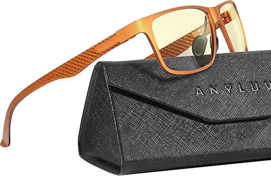 ANYLUV Blue Light Blocking Glasses Men Computer Gaming Glasses Lightweight Al-Mg Metal Anti Eyestrain Eye Protection