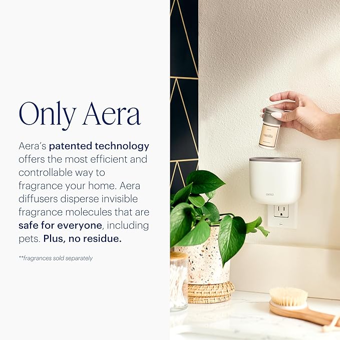 Aera Mini Home Essential Oil Fragrance Diffuser – Waterless Electric Aromatherapy Smart Plug-in, Wi-Fi & App/Alexa Controlled, Hypoallergenic – for Rooms 100-500 sq ft (Capsules Sold Separately)
