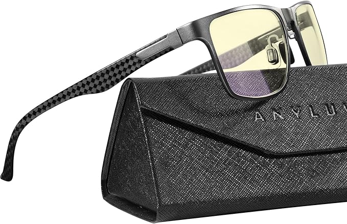 ANYLUV Blue Light Blocking Glasses Men Computer Gaming Glasses Lightweight Al-Mg Metal Anti Eyestrain Eye Protection