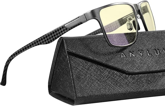 ANYLUV Blue Light Blocking Glasses Men Computer Gaming Glasses Lightweight Al-Mg Metal Anti Eyestrain Eye Protection