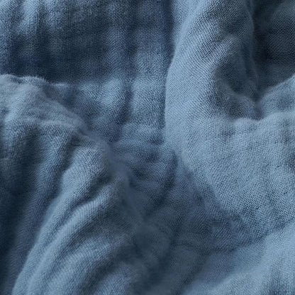 PHF Cooling Muslin Twin Blanket for Hot Sleepers, 60% Viscose from Bamboo, 40% Cotton and 4-Layer Breathable Gauze Blanket for Bed Couch, 66"x90", Prussian Blue
