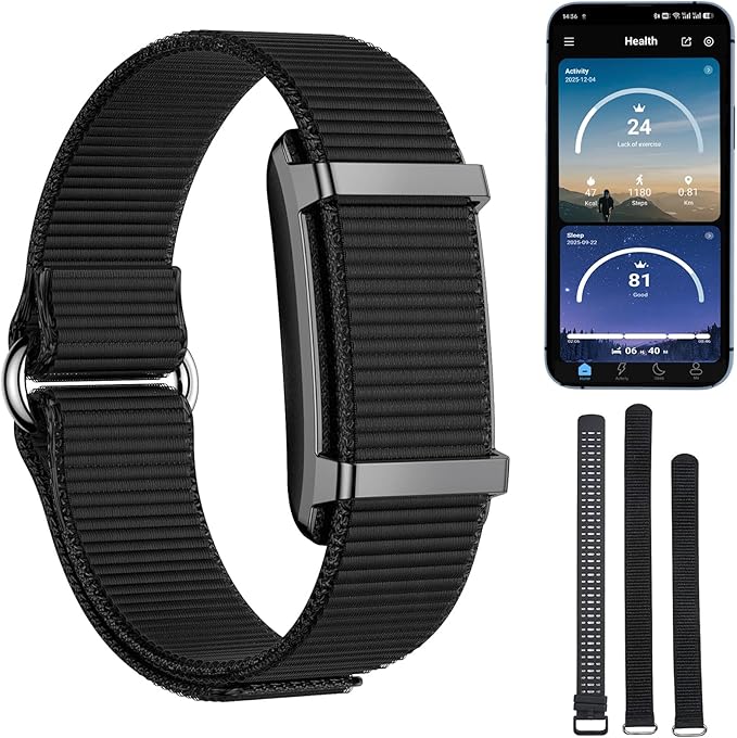 Fitness Tracker Smart Bands, Smart Bracelet, 24/7 Wearable Health Activity & Sleep Tracker Wristband with Heart Rate Monitor Naps Blood Oxygen Stress Calorie Steps Counter Pedometer Free APP