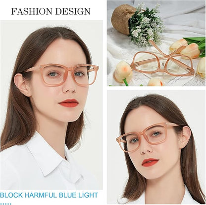 MARE AZZURO Blue Light Blocking Reading Glasses Women Computer Readers 1.00 1.25 1.50 1.75 2.00 2.25 2.50 2.75 3.00 3.50 4.00 5.00 6.00 (Coffee, 150)