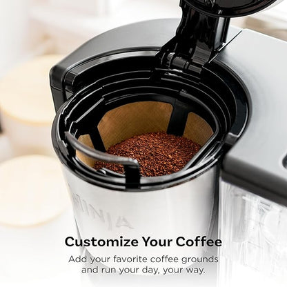 Ninja Fresh Brew™ Drip Coffee Maker | Programmable 14Cup Glass Carafe, Brew Classic & Rich, 70oz Removable Water Reservoir | Small Batch, Delay Brew, Adjustable Warming Plate | Stainless Steel | CE451