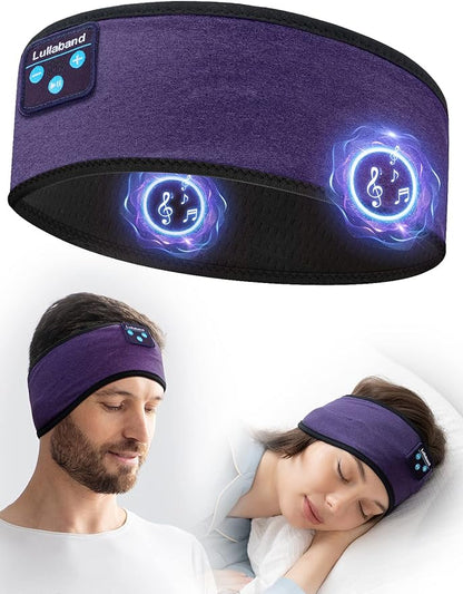 Lullaband Bluetooth Headband Headphones, Sleep Headphones for Side Sleepers, Comfortable Headband with Thin Speaker Microphone Handsfree Gift