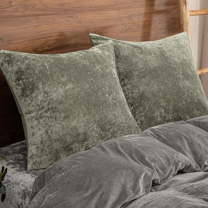 PHF Truly Velvet Euro Sham, 26"x 26",No Insert, 2 Pack Color Gradient Euro Throw Pillow Covers, Ultra Soft Cozy Pillow Covers for Home Decorative, No Shedding, No Pilling, Vetiver