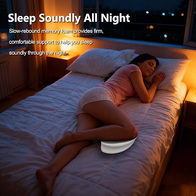 Knee Pillow for Side Sleepers, Dual-Side Leg Pillow for Side Sleeping with Cooling Cover and Soft Memory Foam Relief for Back, HIPS, Knees, Joints, Nerves, Muscles