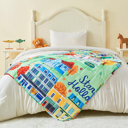 yescool Weighted Blanket 7 Pounds Cooling Weighted Lap Blanket, Girls Heavy Blanket for Sleeping, Breathable Weighted Throw Blanket Gift for 60-80lbs, 40"x60"