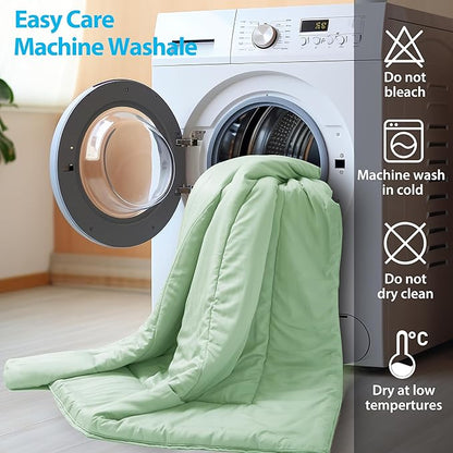 Bamboo Viscose All Season Comforter/Blanket - Ultra Soft & Breathable Comfort - Perfect Medium Weight for Snuggling Without Overheating - Enjoy Cozy Sleep All Night
