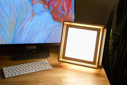 BrightBox Light Therapy Lamp Full Spectrum, 10,000 LUX, UV-Free, Full Size, Adjustable Light Crafted from Solid Wood… (Regular)