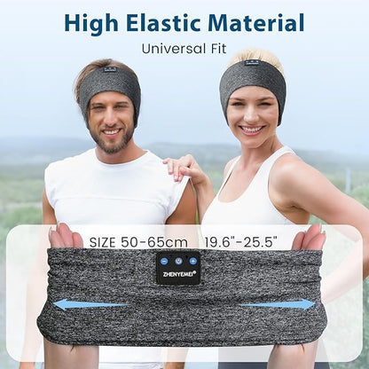 Sleep Headphones Wireless Bluetooth 5.4 Headband, Sports Earphones Sleep Earbuds with HD Stereo Speaker Microphone for Workout Jogging Yoga Insomnia Air Travel Meditation Unique Gifts Gray