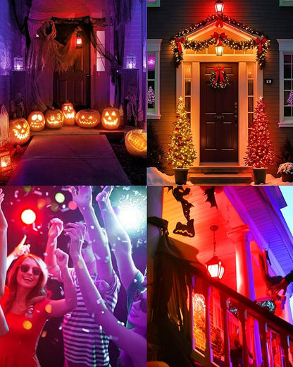Flaspar 3 Pack E12 LED Purple Light Bulbs, E12 Filament Candelabra Bulb 4W 40W Equivalent, Vintage LED Purple Lights for Christmas Light Bulbs, Porch, Halloween Party, Black Decorative Lighting