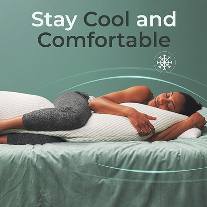 Snuggle-Pedic Body Pillow for Adults, Cozy Comfort Down Alternative Pregnancy Pillows - Soft, Supportive, Breathable Side Sleepers Maternity Pillow - Long Cuddle Pillow for Bed, 20x54 Full Body Pillow