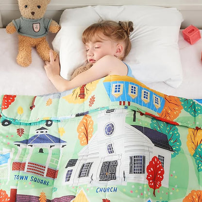 yescool Weighted Blanket 7 Pounds Cooling Weighted Lap Blanket, Girls Heavy Blanket for Sleeping, Breathable Weighted Throw Blanket Gift for 60-80lbs, 40"x60"