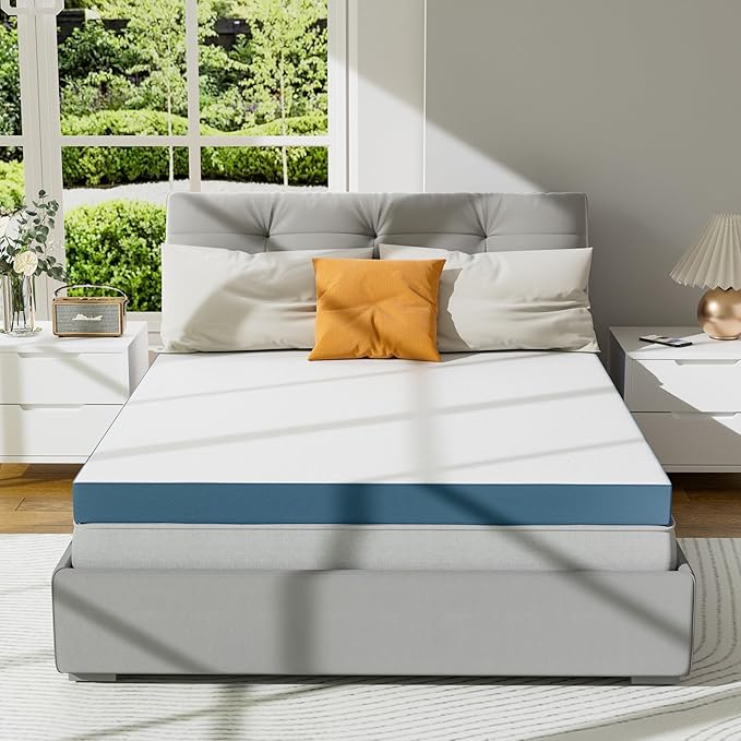 4 Inch Firm Mattress Topper California King Size, Memory Foam Mattress Topper Extra Support, High-Density Memory Foam Bed Topper for Pain Relief, with Removable Soft Cover, CertiPUR-US Certified