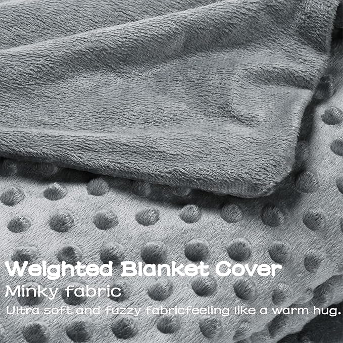 Weighted Blanket with 100% Cotton Cover, Breathable Comforter Heavy Blanket, Squares Glass Beads for Average Weight, for Good Rest and Deep Sleep, Full Size 48'x72' with 12lbs Fits 110-140lbs Adult