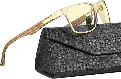 ANYLUV Blue Light Blocking Glasses Men Computer Gaming Glasses Lightweight Al-Mg Metal Anti Eyestrain Eye Protection