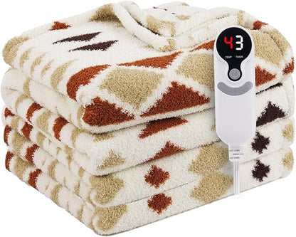 LUXIAN Electric Heated Blanket Full Size 72"x84" -Microfiber Fabric Dual-Sided, 9 Heat Settings & 10 Hours Auto Off, Machine Washable, Hourglass Secret Realm