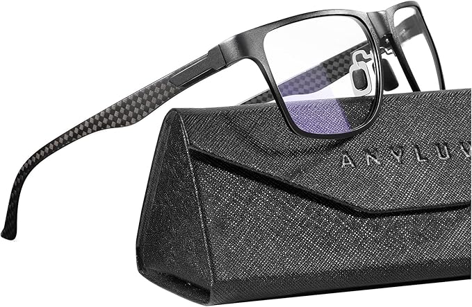 ANYLUV Blue Light Blocking Glasses Men Computer Gaming Glasses Lightweight Al-Mg Metal Anti Eyestrain Eye Protection