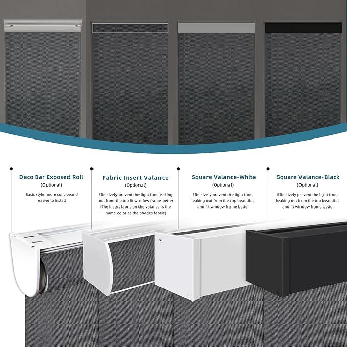 Motorized Blinds Compatible with Alexa,Google Asssitant,Homekit Over Thead,5% Openness Smart Blind with Remote Control,APP/Voice Control,Automatic Rechargeable Battery,Aventus Charcoal Grey