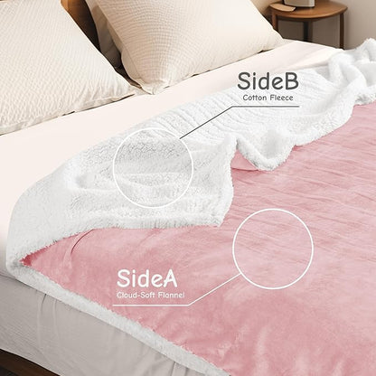 Electric Heated Blanket Full Size 72"x84", Soft Flannel with Overheat Protection, 9 Adjustable Heat Settings & 10-Hour Auto-Off Timer, Fast Heating for Winter Comfort, Pink