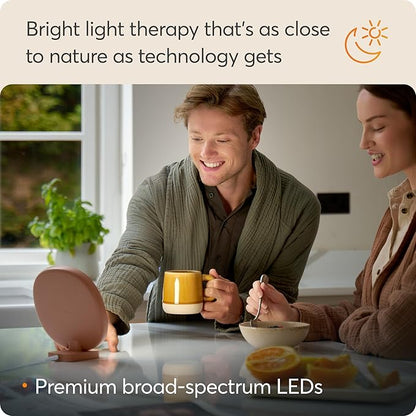 Lumie Dash – 10,000 Lux Compact Bright Light Therapy Lamp for Mood and Energy Boost and Winter Blues Relief, Crystal Clear Illumination and Maximum Visual Comfort - Terracotta Pink