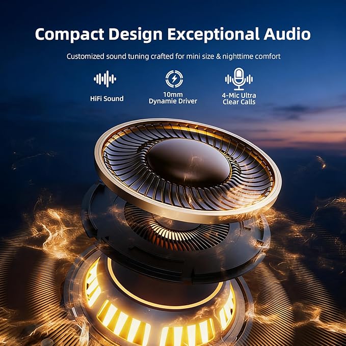 Mini Wireless Sleep Earbuds for Small Ears – Invisible, Low Profile Sleep & Work Earbuds, Tiny Discreet in-Ear Headphones, Discreet in-Ear Earphones for Small Ear Canals (Skin)