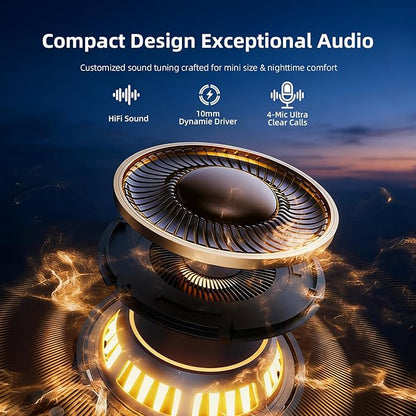 Mini Wireless Sleep Earbuds for Small Ears – Invisible, Low Profile Sleep & Work Earbuds, Tiny Discreet in-Ear Headphones, Discreet in-Ear Earphones for Small Ear Canals (Skin)
