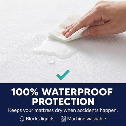 Zippered Waterproof Mattress Encasements - Hypoallergenic Mattress Protector Cover with Soft Cotton Terry Fabric Top - Full Size 54' x 75"