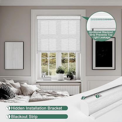 BERISSA Light Filtering Roller Shades for Windows,Cordless Roller Window Shades with Cassette Valance,Linen Roller Blinds,Thermal Insulation Window Shades for Home Office.Custom Color.Custom Size