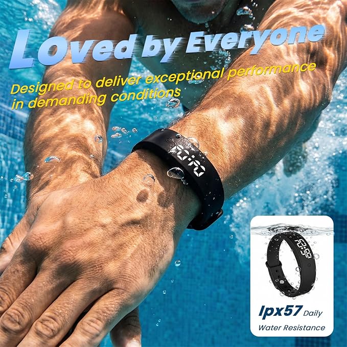 Vibrating Alarm Wristband Wrist Alarm Clock Watch Vibrating Band Vibrates Silent Bracelet Alarms for Heavy Sleepers That Won't Wake Partner Wearable Shock Devices to Wake up Bands for Deaf Sleeper